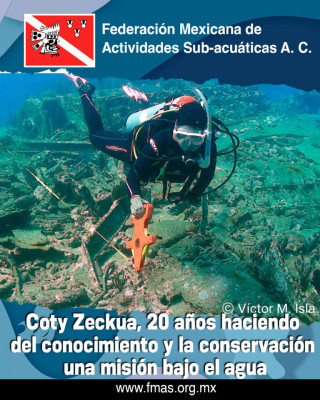 Coty Zeckua, 20 años haciendo del conocimiento y la conservación una misión bajo el agua